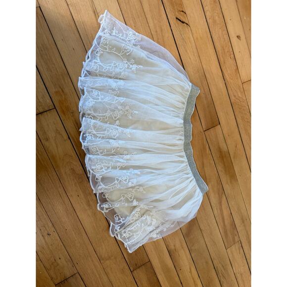 Mini Boden gold and cream tulle floral embroidered skirt - Picture 5 of 5